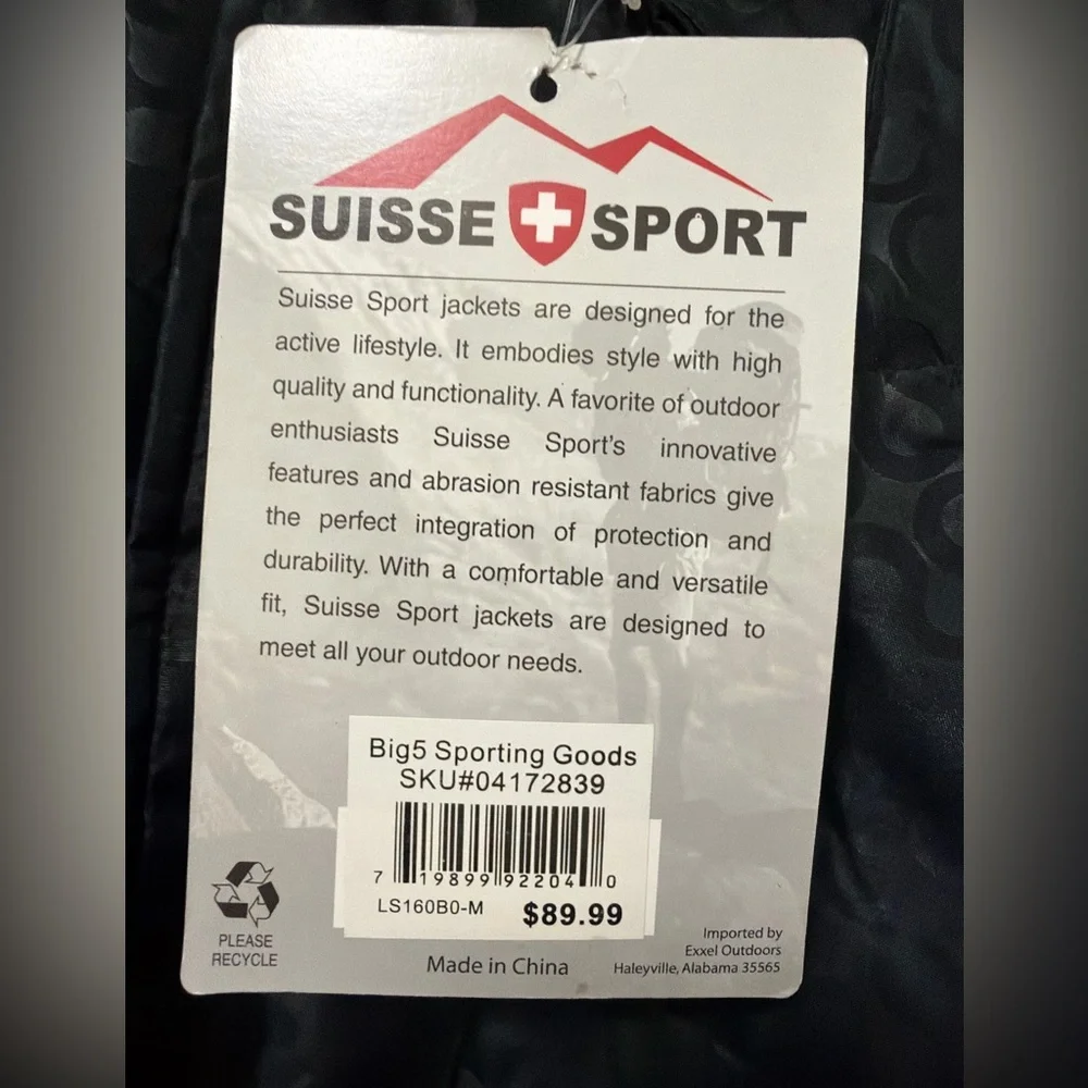 Suisse Sport Black Patterned Jacket NWT - Picture 5 of 7